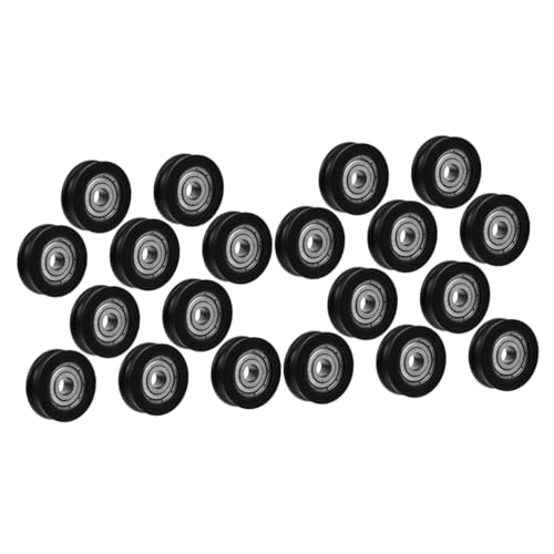 DECOMELODY 2 Sätze Nylon -plastikscheibe Rad Innere Möbelrollen Scheune Hardware Kettenführungsrollenriemenscheibe Türräder Geräteschieber Zubehör Black 10 Stück * 2