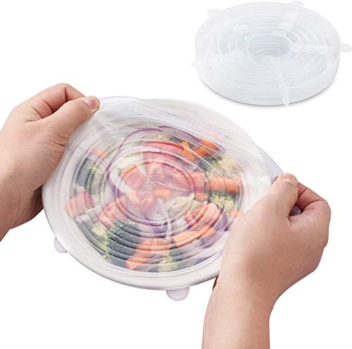Silicone Stretch Lids, 12-Pack Various Sizes Cover for Bowl