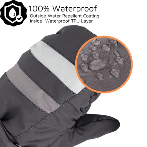 Toddler Kids Snow Mittens With String Waterproof Ski Mittens Thinsulate Winter Gloves For Baby Girls Boys(Purple,2-4) #TOP2