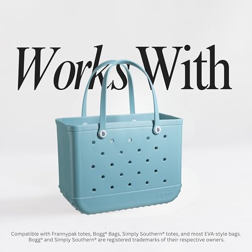Image of Tote Tunes Mini Bluetooth Speaker for Bogg-Style Tote Bags - Waterproof Wireless Speaker with Rivet Attachment, Beach Pool Bag Accessory, Portable Sound for EVA Rubber (Aqua Rhinestone Speaker)