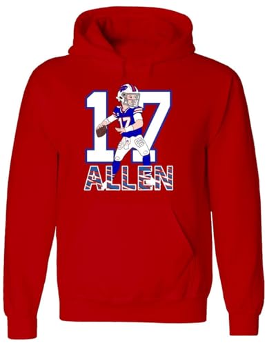 Josh Allen 17 Buffalo Big Head Hooded Sweatshirt Hoodie