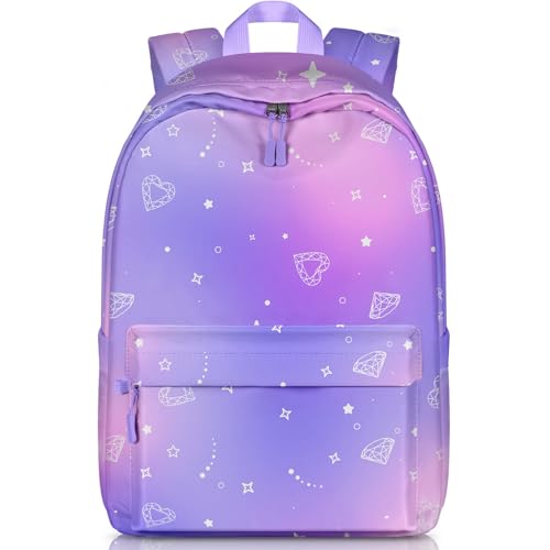 XOAOKO Mochila escolar para meninas e mulheres, Céu estrelado, 16.5 x 12.6 x 7.3 inches
