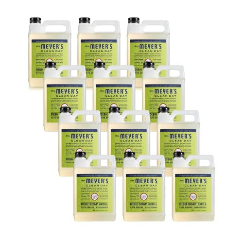 Image of Mrs. MEYER'S Clean Day Liquid Dish Soap Refill, Lemon Verbena, 48 Fl Oz. (Pack of 12)