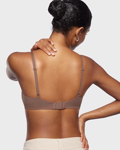 Image of INLYRIC Women's Inbarely Triangle Bralette Comfortable Unlined V Neck Wireless Smoothing Bra Top Stretch