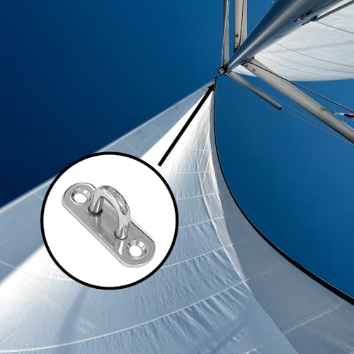 20 Stück Augplatte Edelstahl - M5 Augplatte mit Öse zum Aufhängen von Gegenständen, Befestigungshaken, Camping und Bootszubehör, 4,5 x 1,5 x 2,0 cm