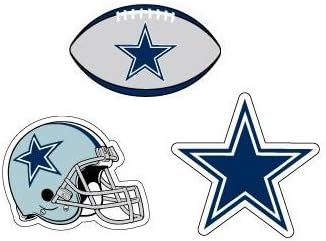 NFL Dallas Cowboys Stickers Variety Pack of 3 with Football Trivia Combo Set