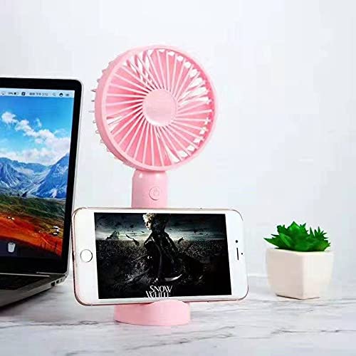 BeingHD Handheld Fan Usb Mini Fan Silent Charging Fan Portable Office Desktop Hand Holding Wind Power 800 Ma M9 pink (base + USB line + battery)