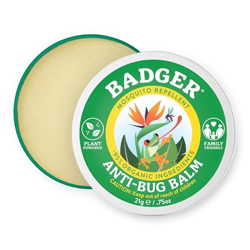 Badger Bug Repellent Tin, Organic Deet-Free Mosquito Repellent with Citronella, Family Friendly Pleasant Smelling Insect Repellent, Easy to Use Travel Size, .75 oz Tin