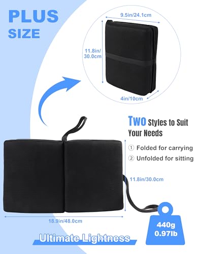 Image of FASTMOMENT Airplane Seat Cushion Portable Travel Cushion for Comfort Foldable Stadium Pad with Breathable Fabric Seat Pad Perfect for Long Flights, Office, Bleacher, Camping