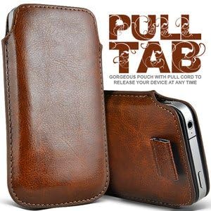 Gadgets World Brown Premium Pull Tab Pu Leather Case Cover Only Fits Lg Kp 500 Cookie