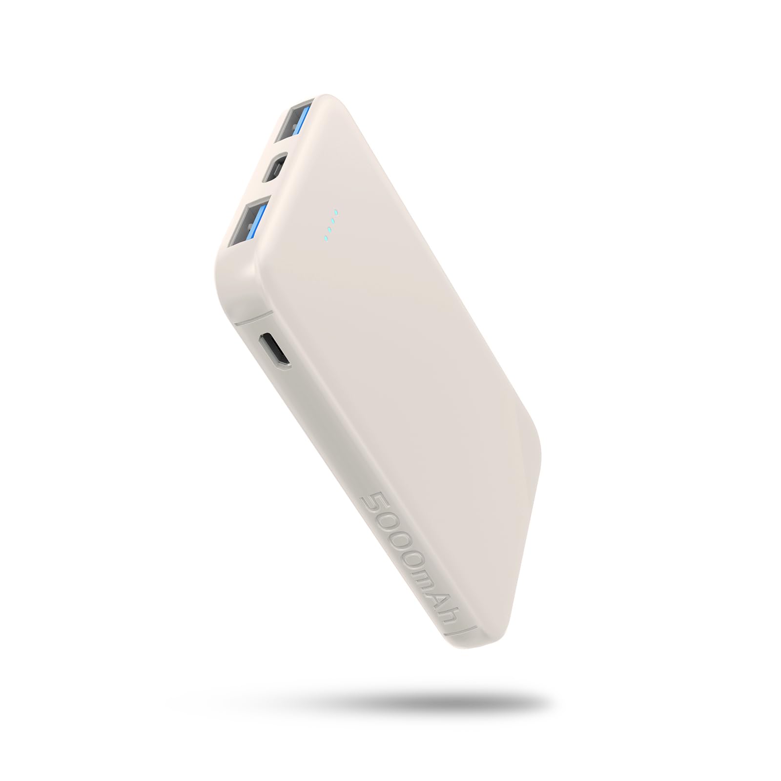 VANYUST S22 Portable Charger, Mini Colorful Power Bank, 5000mAh External Battery Pack Compatible with iPhone 15/14/13/12/11/X All Series and Android Phone,Apricot