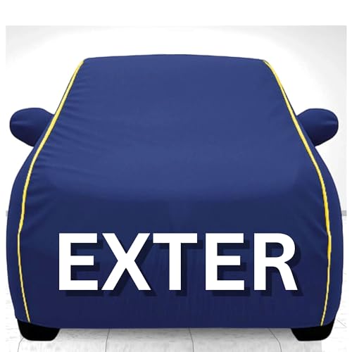 Image of 100% Waterproof Car Cover for Exter UV Protection, Dustproof, Windproof | Custom Fit with Mirror Pockets, Belt & Buckle | All Weather Outdoor Body Cover(Blue)