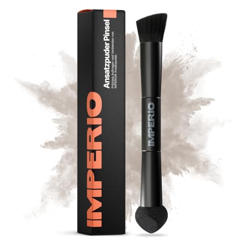 IMPERIO 2in1 Ansatzpuder-Pinsel zum präzisen Auftragen & Verblenden von Ansatzpuder am Haaransatz & zum Nachbilden einzelner Haarsträhnchen (Das Original)