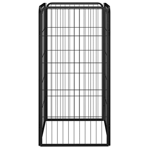 RINDIGOO Dog Playpen 4 Panels Black 19.7\"x39.4\" Powder-Coated Steel,Spacious and Reliable Dog Playpen: The Exercise Space for Your Furry Friend Dog Kennels & Runs - Thumbnail 3