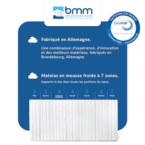 BMM-Matelas-160x190-cm-Classique-XXL-degre-de-fermete-H3-Matelas-en-Mousse-Froide-certifie-Oko-TexOrthopedique-7-Zones-Hauteur-12-cmMatelas-fabriques-en-Allemagne