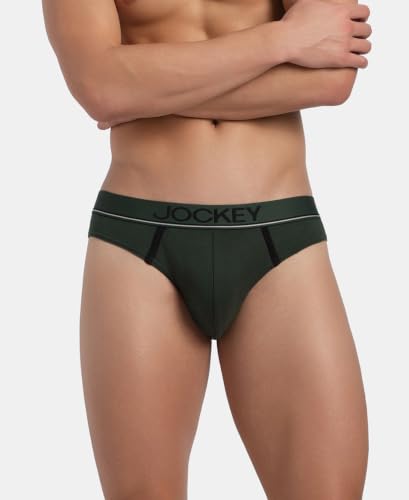Image of Jockey 8044 Men's Super Combed Cotton Rib Solid Brief with Ultrasoft Waistband (Pack of 2)