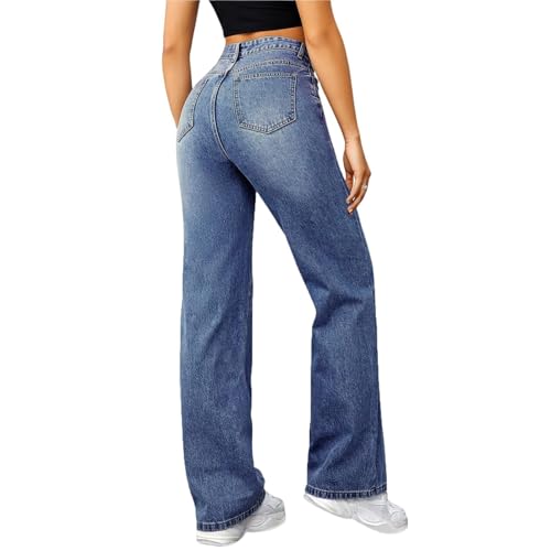 Wide Leg Jeans Woman High Waisted Baggy Jeans Y2k Boyfriend Jean Trendy High Rise Denim Pants with Pocket4