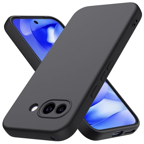 Byvuwiay Cover per Google Pixel 9a, Morbida Silicone Liquida TPU Protettivo Ultra Slim Custodia Antiurto, Custodia Compatibile con Google Pixel 9a - Nero