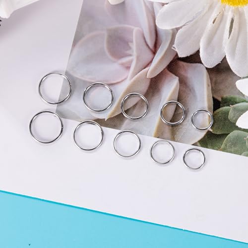 10Pcs 18G 20G Surgical Steel Nose Rings Hoops for Women Men Hinged Seamless Clicker Nose Hoops Cartilage Helix Tragus Daith Sleeper Earrings Hoop Hypoallergenic Nose Piercing 6/7/8/9/10MM3