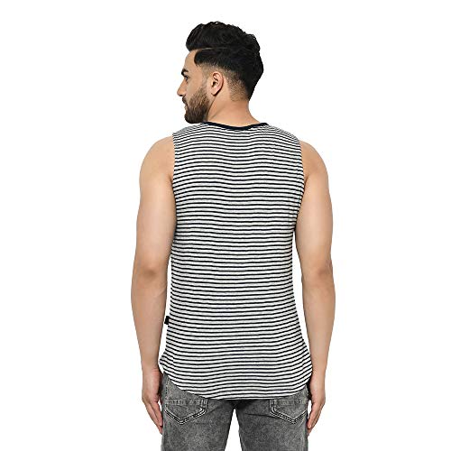 Image of RIGO Men's Striped Slim Fit Vest (SD02201038 Grey