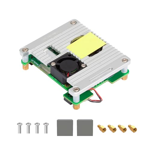 Uctronics for Raspberry Pi 5 PoE Hat 5V 4.5A Power Over Ethernet for Raspberry Pi 4B 3B+ Support IEEE 802.3af or 802.3at PoE Standard with Active Cooling Fan
