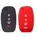 WFMJ 2Pcs Black Red Silicone Remote Smart 4 Buttons Flip Floding Key Chain Holder Cover Bag Fob for KIA Sorento Carens Forte Rio Soul Optima Sportage