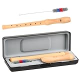 FOCCTS Flauta de pico soprano de madera de estilo alemán para niños, botón C