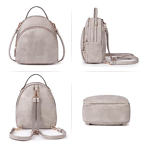 Image of CLUCI Small Backpack Purse for Women Mini Cute Backpack Leather Convertible Fashion Travel Girls Shoulder Bag, Grey