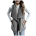 ZEELIY Mode Femmes Gilet Hiver Chaud Sweat à Capuche Outwear Décontractée Manteau Fausse Fourrure Peluche Fermeture éclair Up Sherpa sans Manches Veste