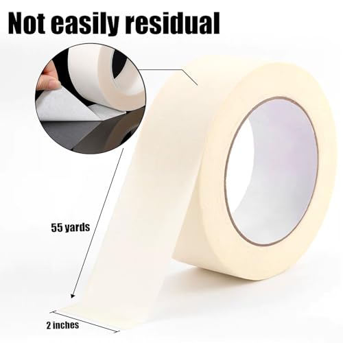 Image of TOTDTDA Masking Tape 2 Inch, 2 Inches X 55 Yards X 2 Rolls. | 2 Packs White Masking Tape Bulk for General Purpose Use, 110 Total Yards.