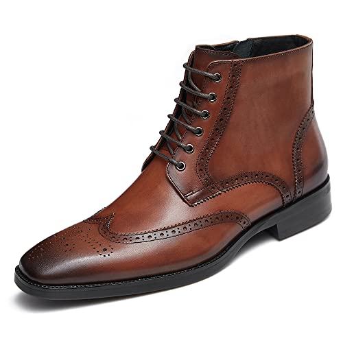 Image of GIFENNSE Mens Dress Boots Mens Chukka Boots Formal Chelsea Boots Mens Leather Boots Oxford Boots for Men