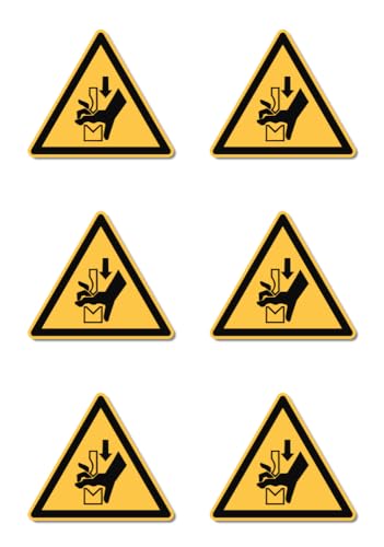 Autocollant Risque De Coincement Presse - Norme DIN EN ISO 7010 / ASR A1.3, 10 Cm, Lot De 4