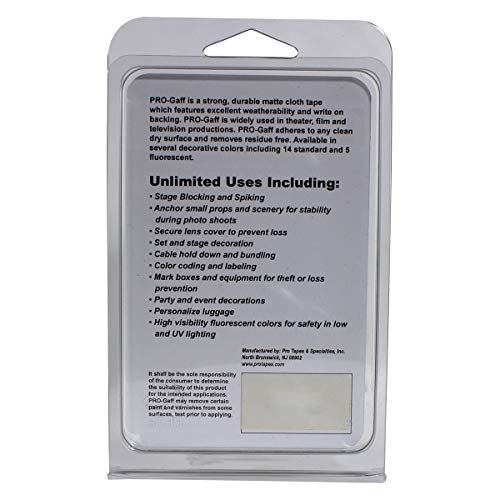 Pro Tapes Pocket Gaff Tape 1 Inch (24Mm) X 6 Yards Length Black Matte. Pocket Size Gaffers Tape. Made In The Usa. Holds Tight, Easy To Remove. #TOP2