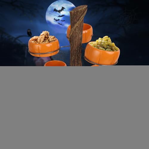 Bol de bonbons d'Halloween citrouille et balai pour buffet de fête