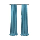 LA Linen Polyester Poplin Backdrop Drape (2 Pack), 96 x 58, Dark Turquoise
