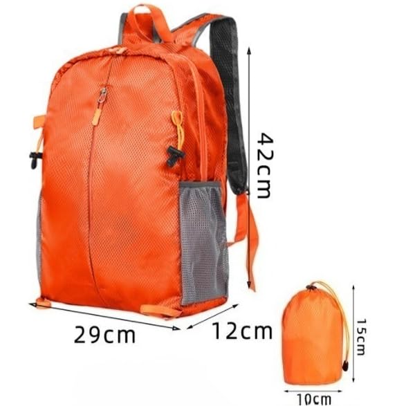 Mochila plegable ligera resistente al agua celeste miniatura 6