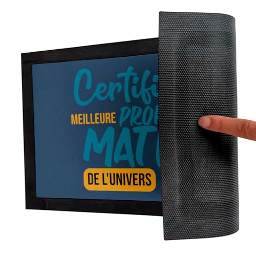 Paillasson bleu prof de math de 60x40 cm tapis entrée collège lycée