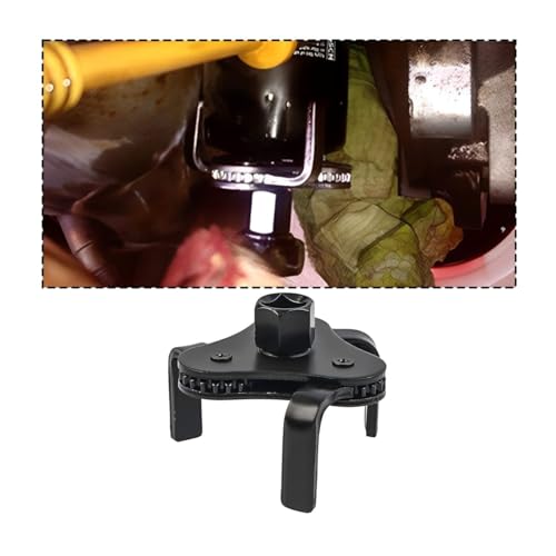 KANDUJIMU Universal Oil Filter Wrench, 3 Jaw Adjustable Oil Filter Removal Tool, 2 Inch to 4-1/4 Inch Range Heavy Duty Oil Filter Change Set, Multifunctional Tool for Cars, Trucks, Tractor