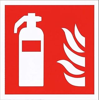 Brandschutzzeichen 100x100 Feuerlöscher Brandschutzschild selbstklebend nachleuchtend 7010 Symbolschild ASR A1.3 (Folie nachleuchtend)
