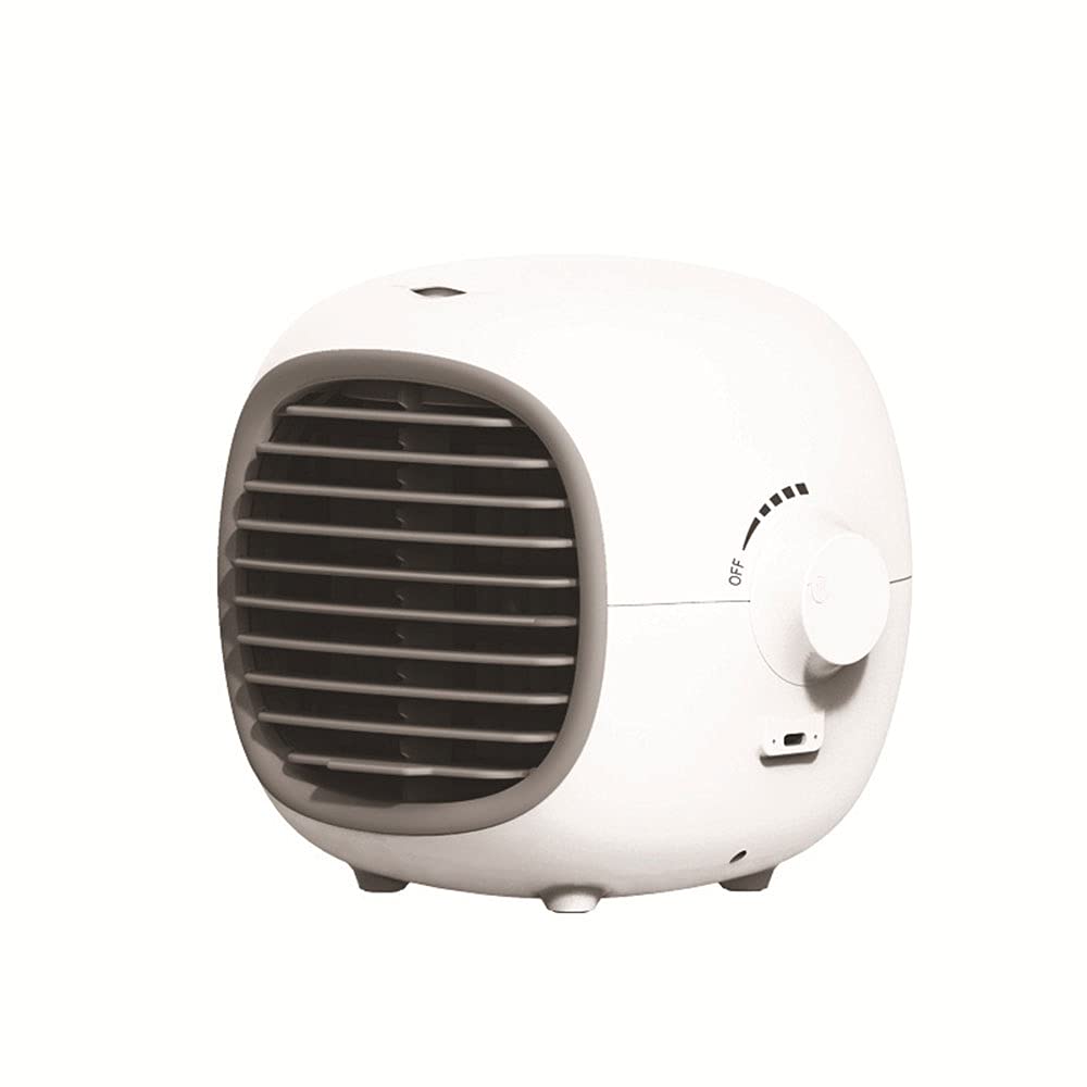 Ventilateur de climatiseur portable rechargeable pour pique-niques en plein air de bureau à domicile de voiture, Mini ventilateur de refroidissement à air Climatiseur évaporatif， Blanc