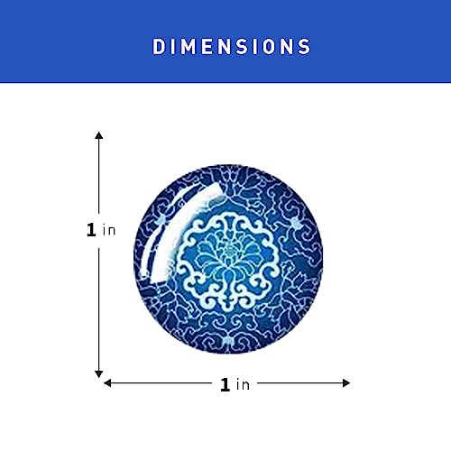 Imanes decorativos de vidrio Jolitee set de 6, diseño azul y blanco miniatura 6