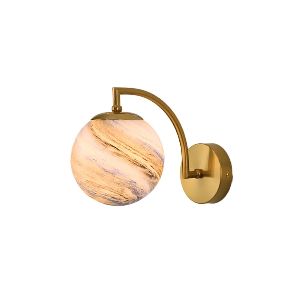 SXSCARKX Home Decoration Mid Century Modern Wall Sconce With Glass Moon Planet Lighting Fixture Black Hardwired Bedroom Light Gold Kids Mounted Lamp For Bedside Boys Girls Children Headboar