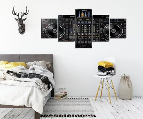 Wall Hdq Music Canvas Wall Art 5 Piece Audio Pictures Dj Wall Decor Musical Equipment Print Painting For Music Room Recording Studio Living Room Bedroom Decor Gifts For Musician thumb #2