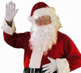 TopWigy Santa Claus Wig and Beard Set Costume Wig Silver White Color for Men Synthetic Christmas Cosplay Wigs