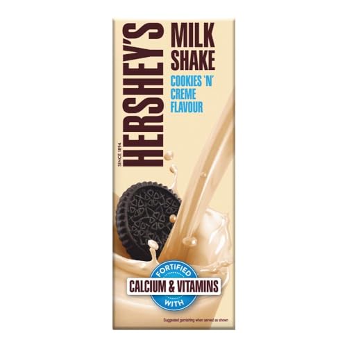 Image of HERSHEY's Cookies N Creme Flavored Milkshake | Enriched With Calcium | 180Ml - Pack Of 4, Vegetarian.