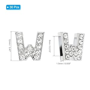   PATIKIL-30pcs-Letter-Charm-Rhinestone-Letter-Charm-Crystal-Alphabet-Slide-Wristbands-Pendant-for-Jewelry-Making-Leather-Collar-Necklace