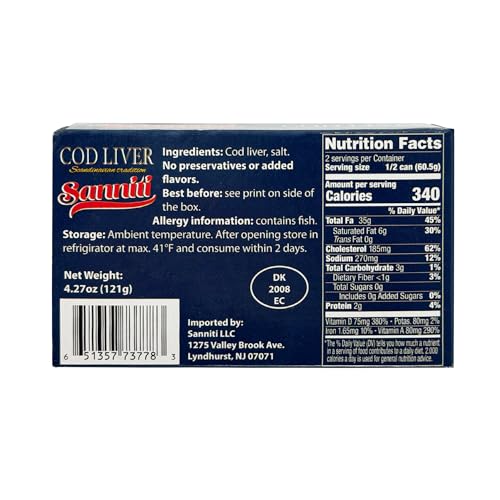 Image of Sanniti Cod Liver, Scandinavian Edition, 4.3 oz (Pack of 4)
