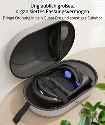 Syntech Groß Tragetasche Kompatibel mit Oculus/Meta Quest 3, Quest2/Pro Zubehör PICO4 VR Headset mit Elite Strap, Touch Controllern und anderem VR Zubehör, Hohe Kapazität für Lagerung und Reisen(Grau) – Bild 5