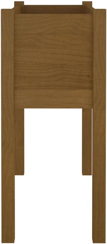 Honey Brown Solid Pinewood Planter Set of 2, 27.6" Rustic Raised Garden Bed Boxes with UV Protection, Drainage & Easy Assembly for Outdoor Patio, Terrace, Balcony