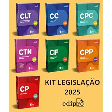Capa do livro KIT COLEÇÃO LEGISLAÇÃO 2025 – Constituição Federal 2025 + CLT 2025 + Código Civil 2025 + Código de Processo Civil 2025 + Código Penal 2025 + Código de Processo Penal 2025 + Código Tributário 2025